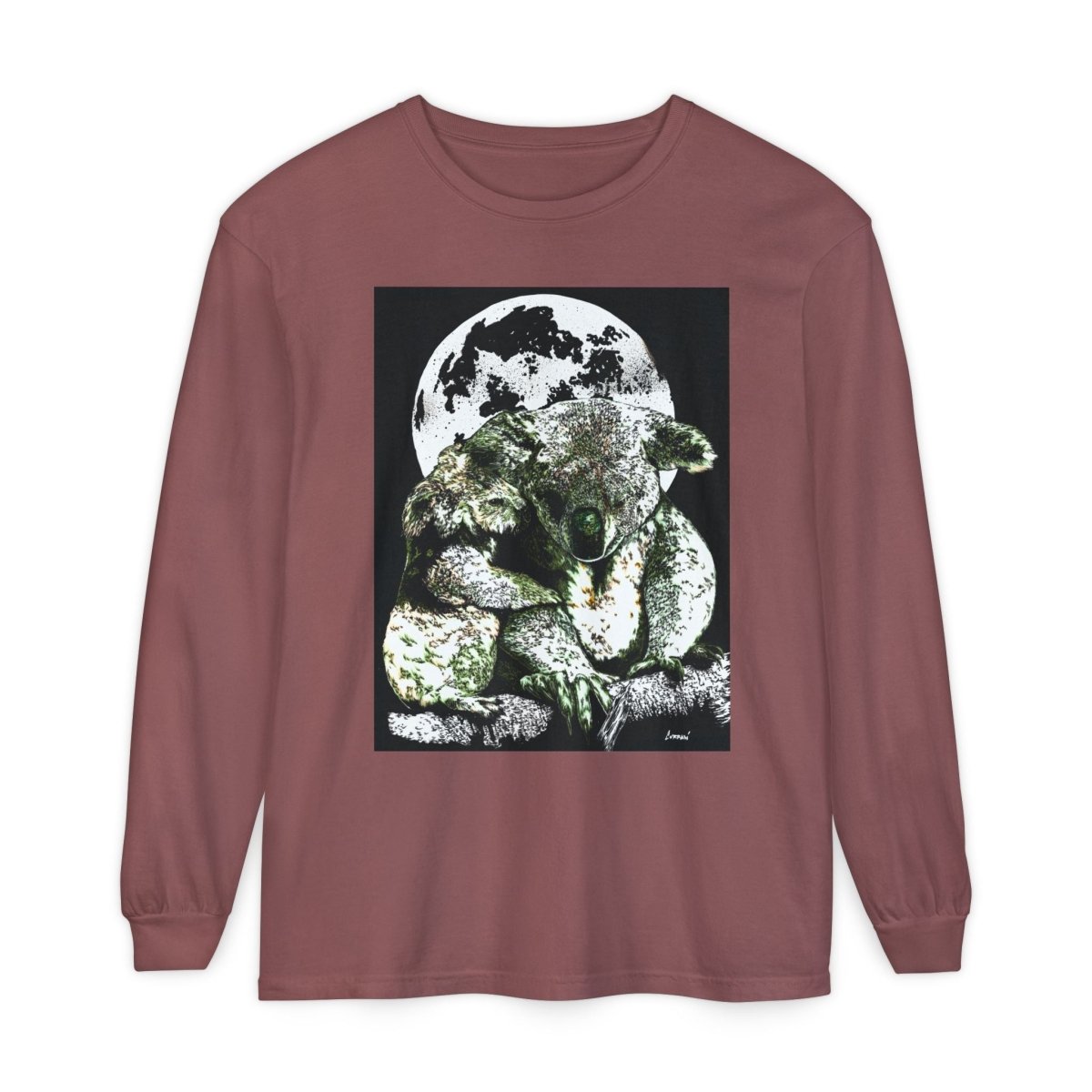 Koala Moon Unisex Long Sleeve T-Shirt - Nature Lover Apparel - Curran Artworks