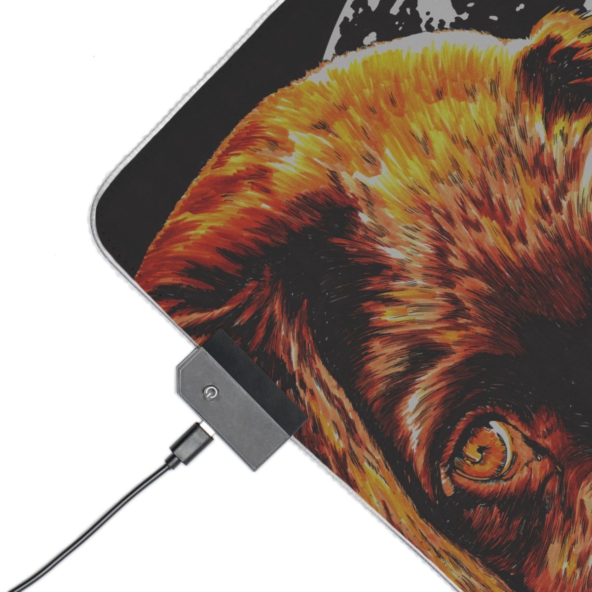 LED Chocolate Lap Puppy Moon Gaming Mouse Pad | RGB Light Up Desk for Gamers - Curran Artworks