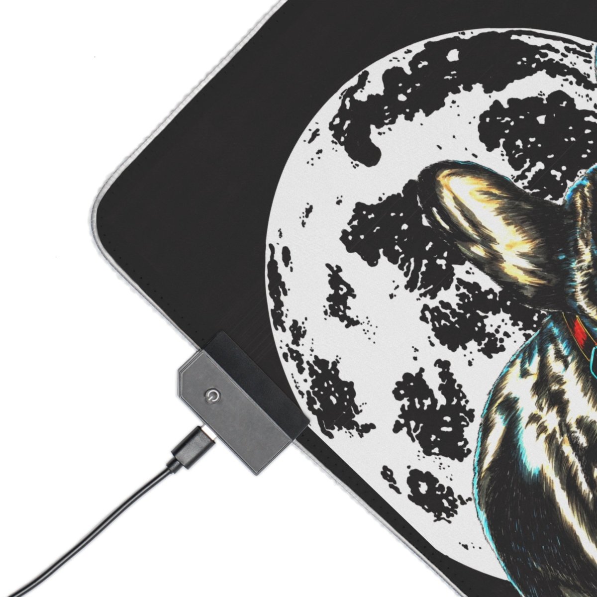 LED Gaming Mouse Pad - French Bulldog Design with Mood Lighting - Curran Artworks