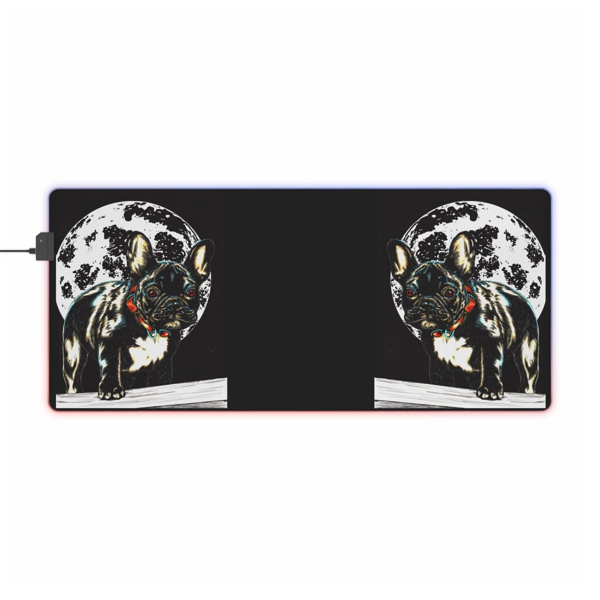 LED Gaming Mouse Pad - French Bulldog Design with Mood Lighting - Curran Artworks