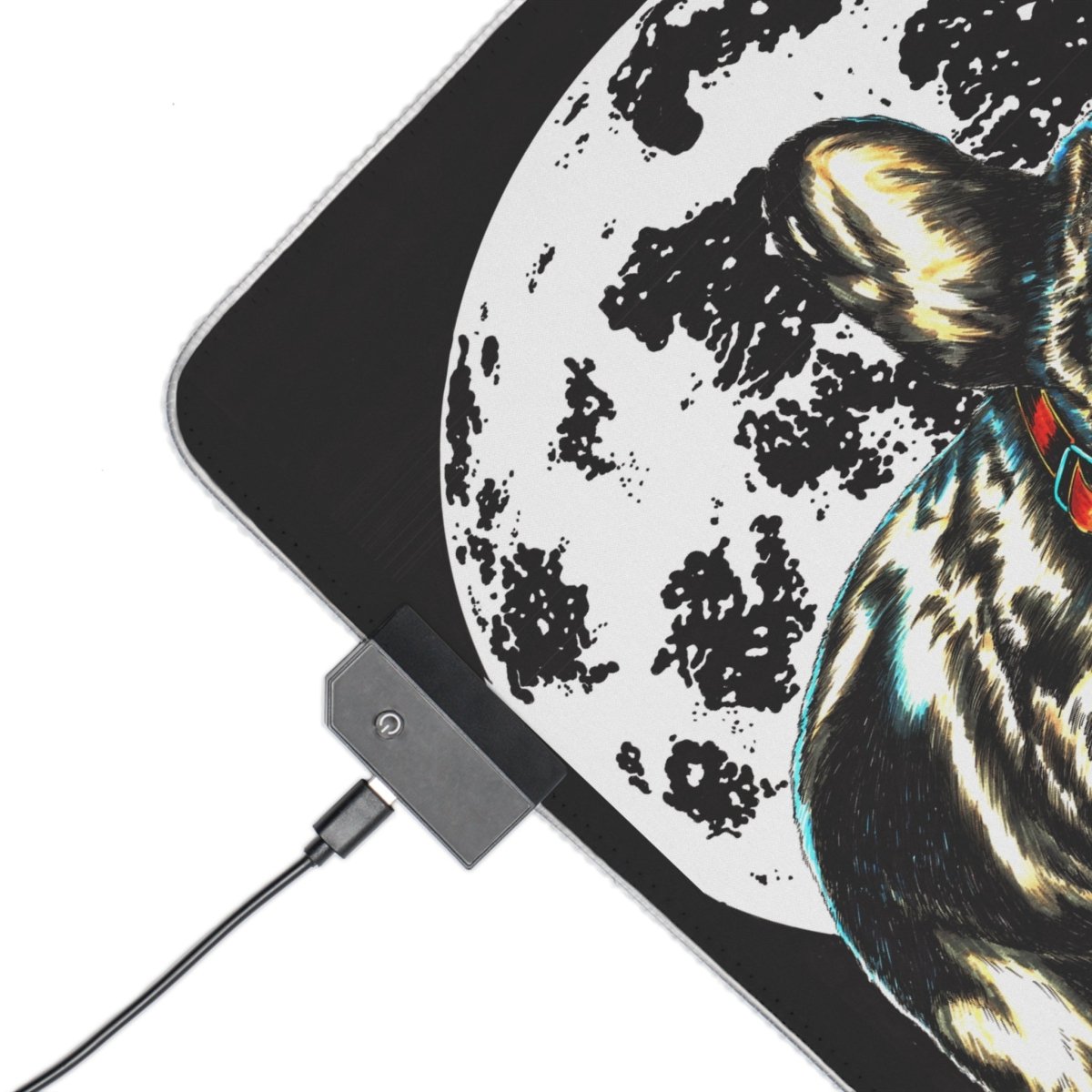 LED Gaming Mouse Pad - French Bulldog Design with Mood Lighting - Curran Artworks