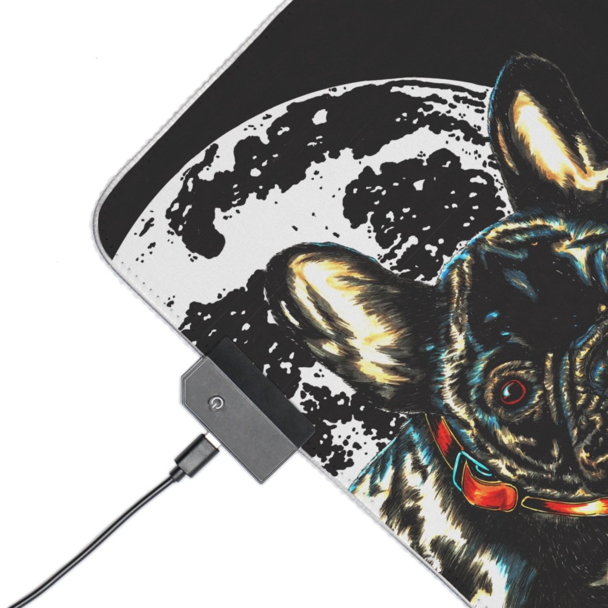 LED Gaming Mouse Pad - French Bulldog Design with Mood Lighting - Curran Artworks