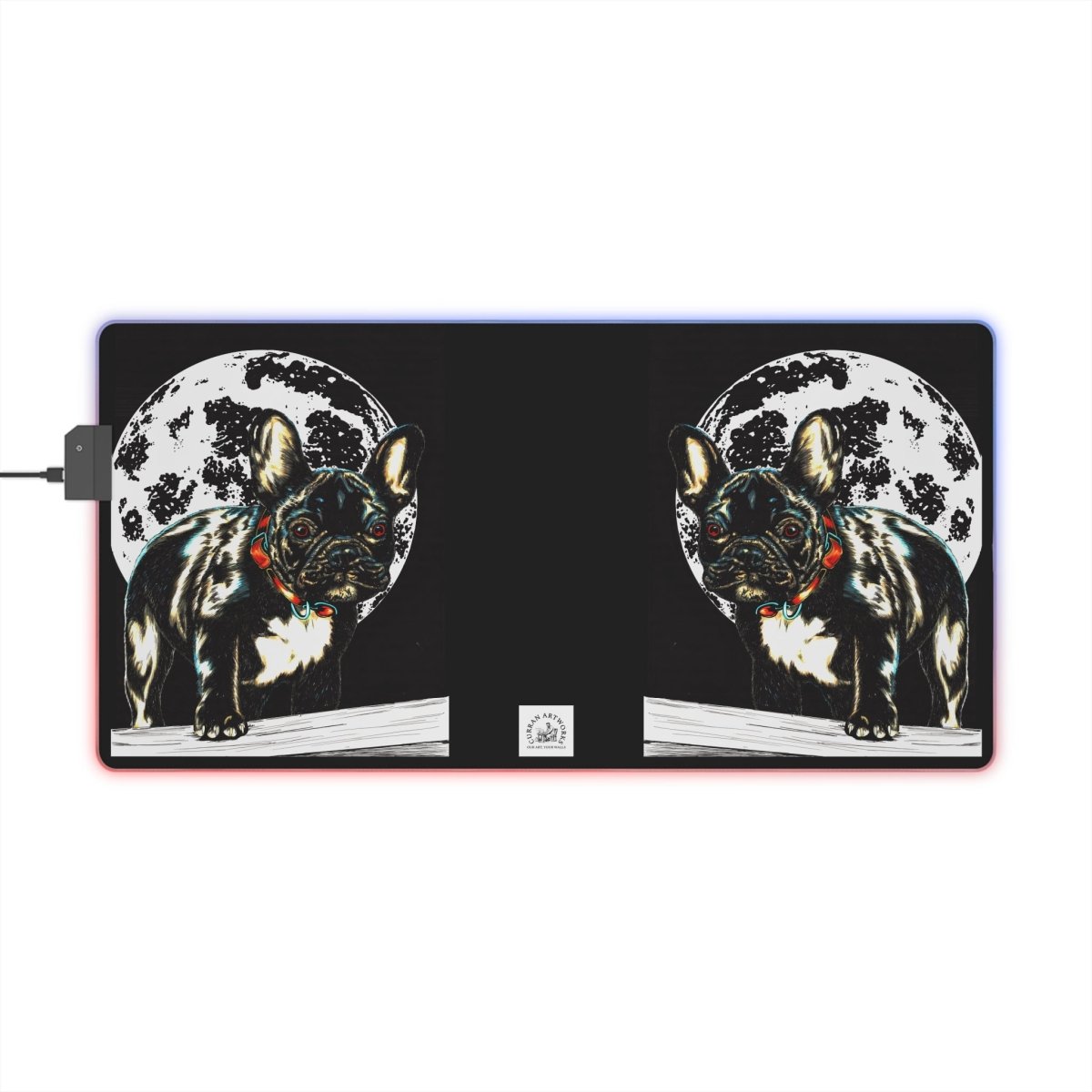LED Gaming Mouse Pad - French Bulldog Design with Mood Lighting - Curran Artworks