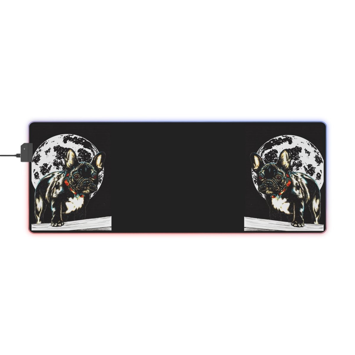 LED Gaming Mouse Pad - French Bulldog Design with Mood Lighting - Curran Artworks