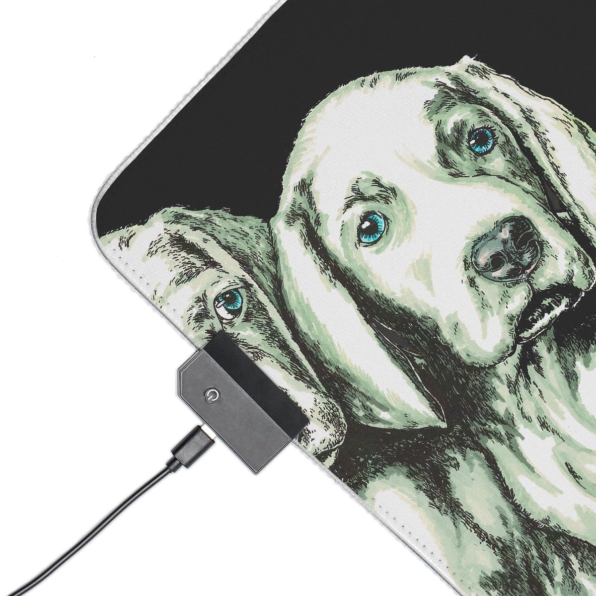 LED Gaming Mouse Pad - Puppies Design by Kris Curran at Curran Artworks - Curran Artworks