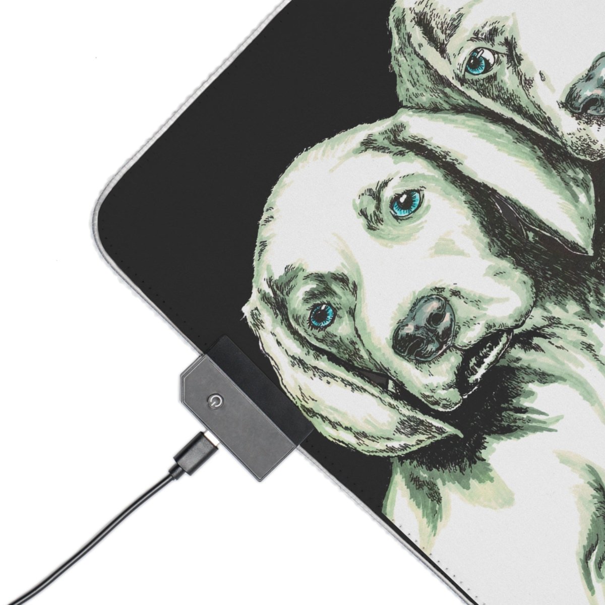 LED Gaming Mouse Pad - Puppies Design by Kris Curran at Curran Artworks - Curran Artworks
