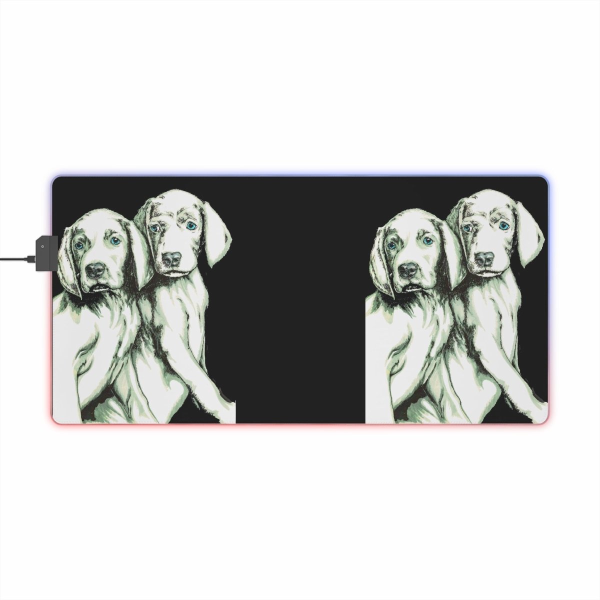 LED Gaming Mouse Pad - Puppies Design by Kris Curran at Curran Artworks - Curran Artworks