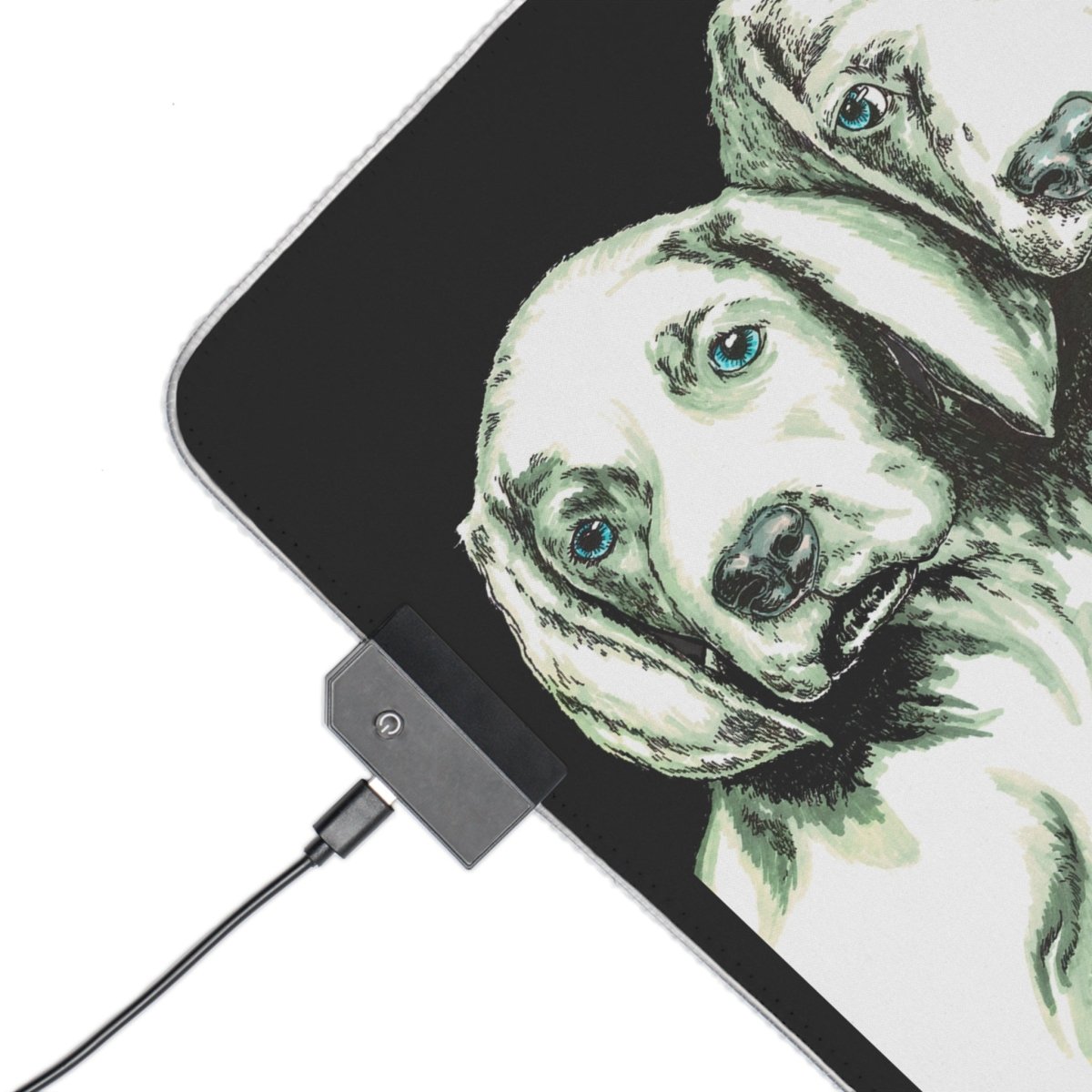 LED Gaming Mouse Pad - Puppies Design by Kris Curran at Curran Artworks - Curran Artworks