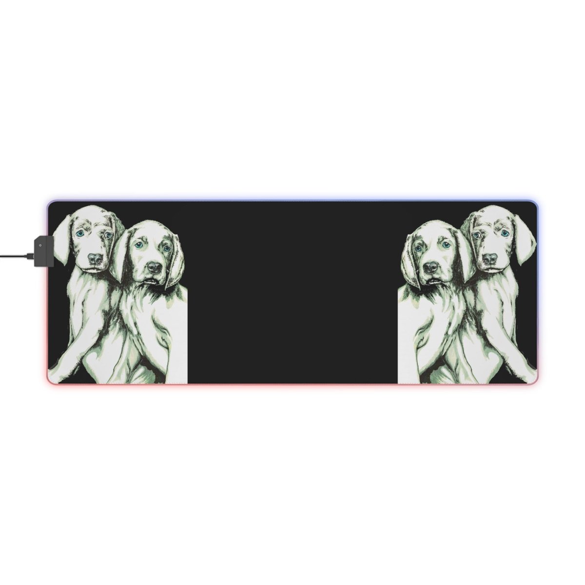 LED Gaming Mouse Pad - Puppies Design by Kris Curran at Curran Artworks - Curran Artworks