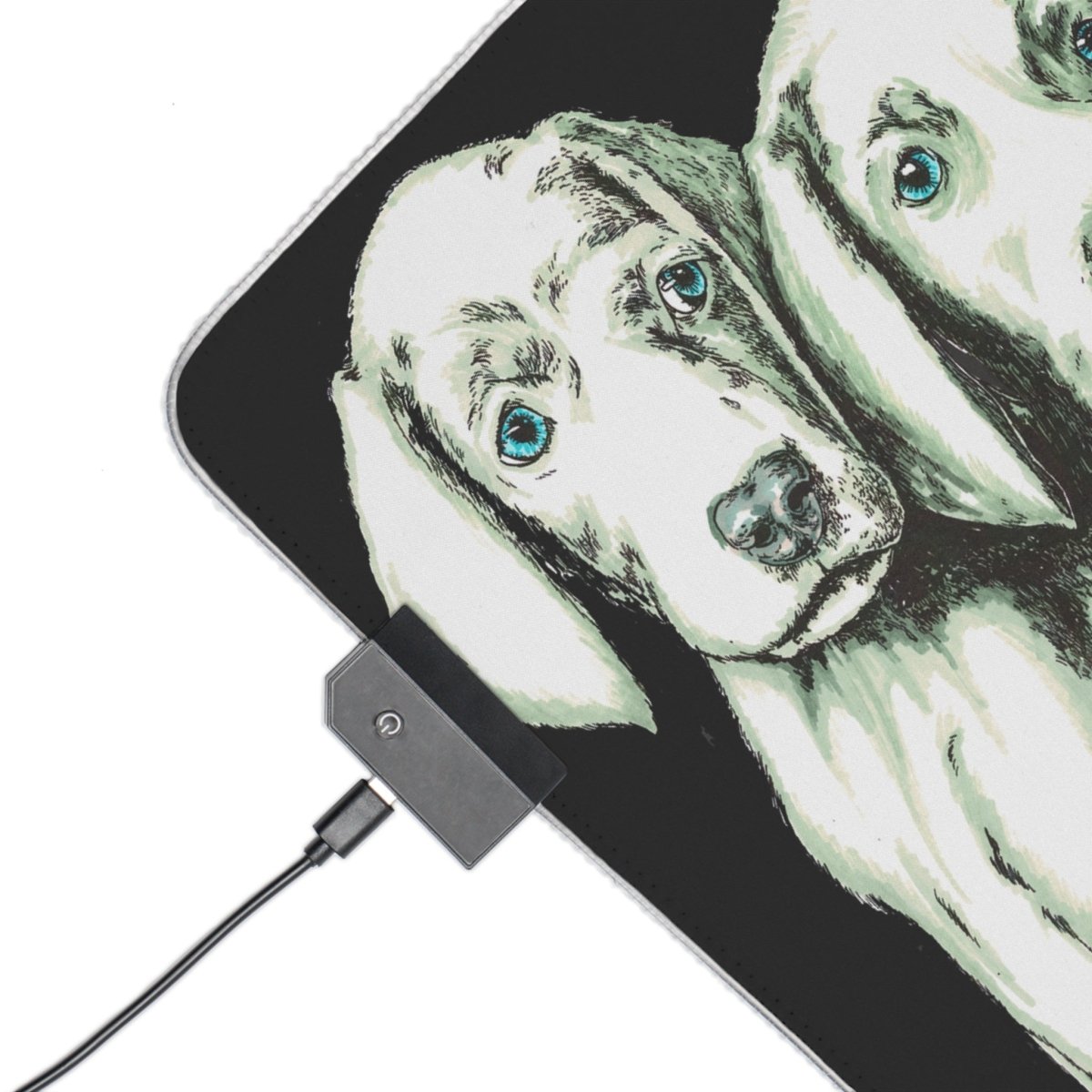 LED Gaming Mouse Pad - Puppies Design by Kris Curran at Curran Artworks - Curran Artworks