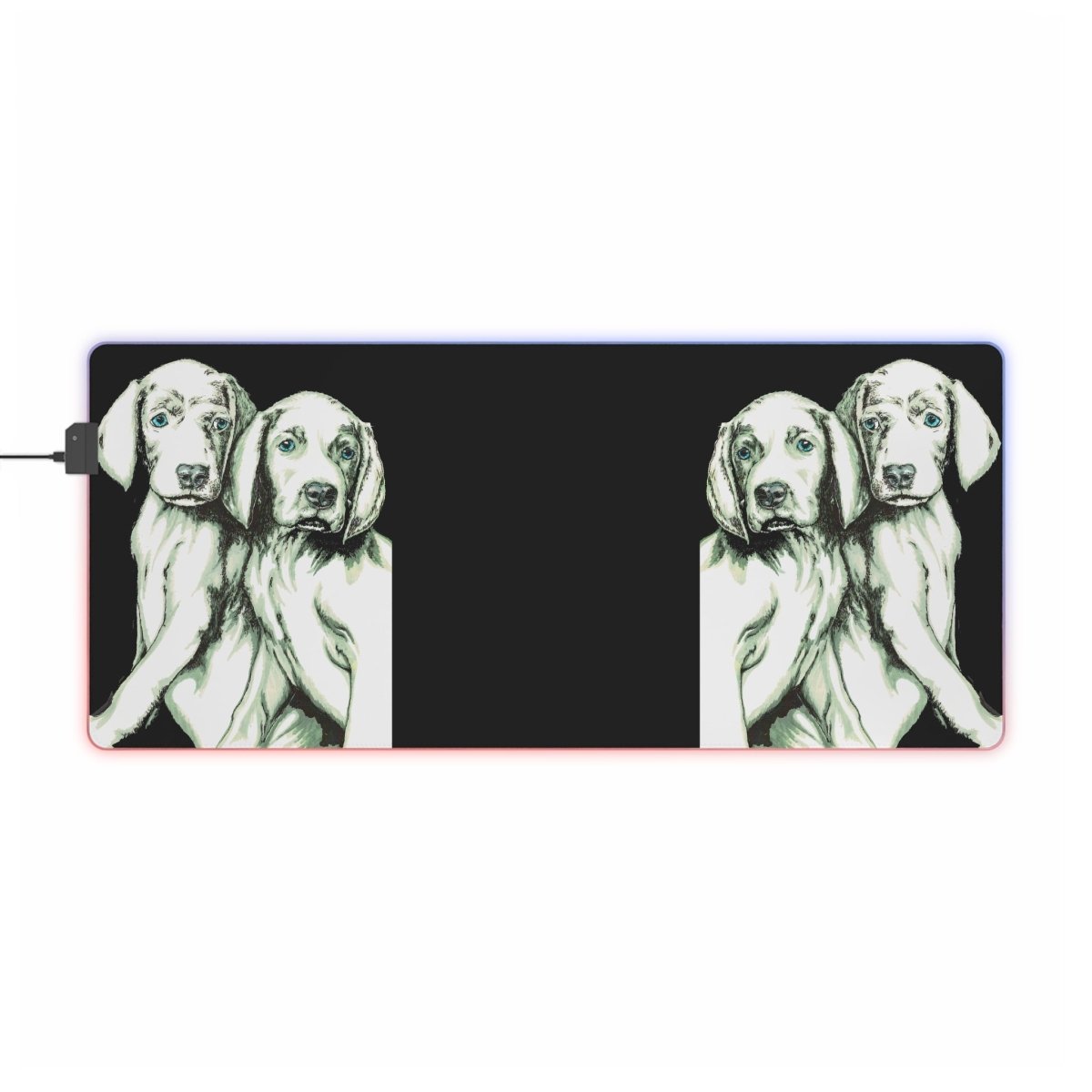 LED Gaming Mouse Pad - Puppies Design by Kris Curran at Curran Artworks - Curran Artworks