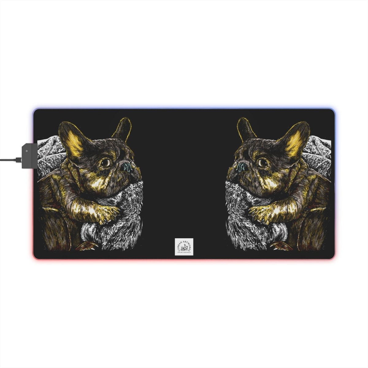 LED Gaming Mouse Pad with Artistic French Bulldog Design - Curran Artworks