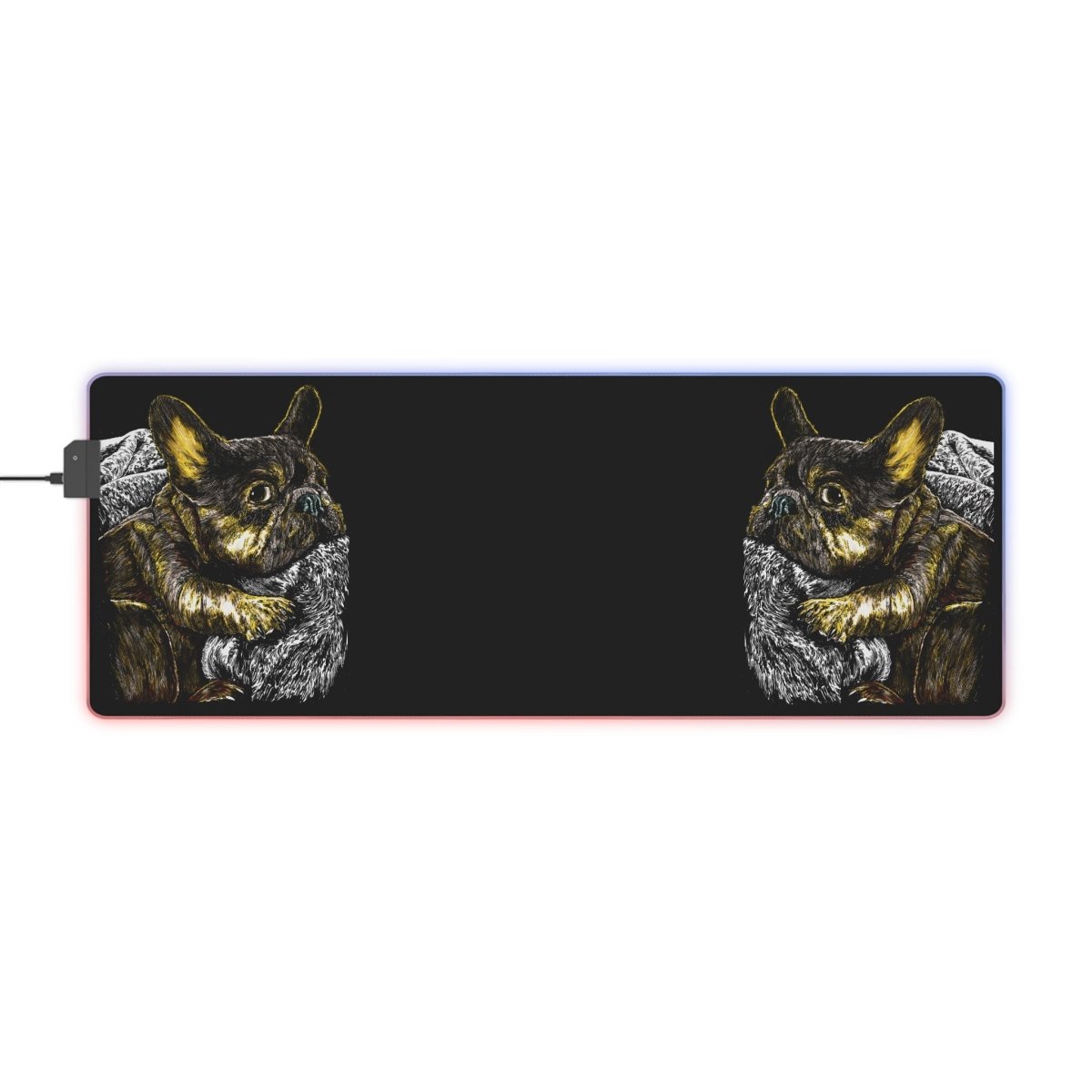 LED Gaming Mouse Pad with Artistic French Bulldog Design - Curran Artworks