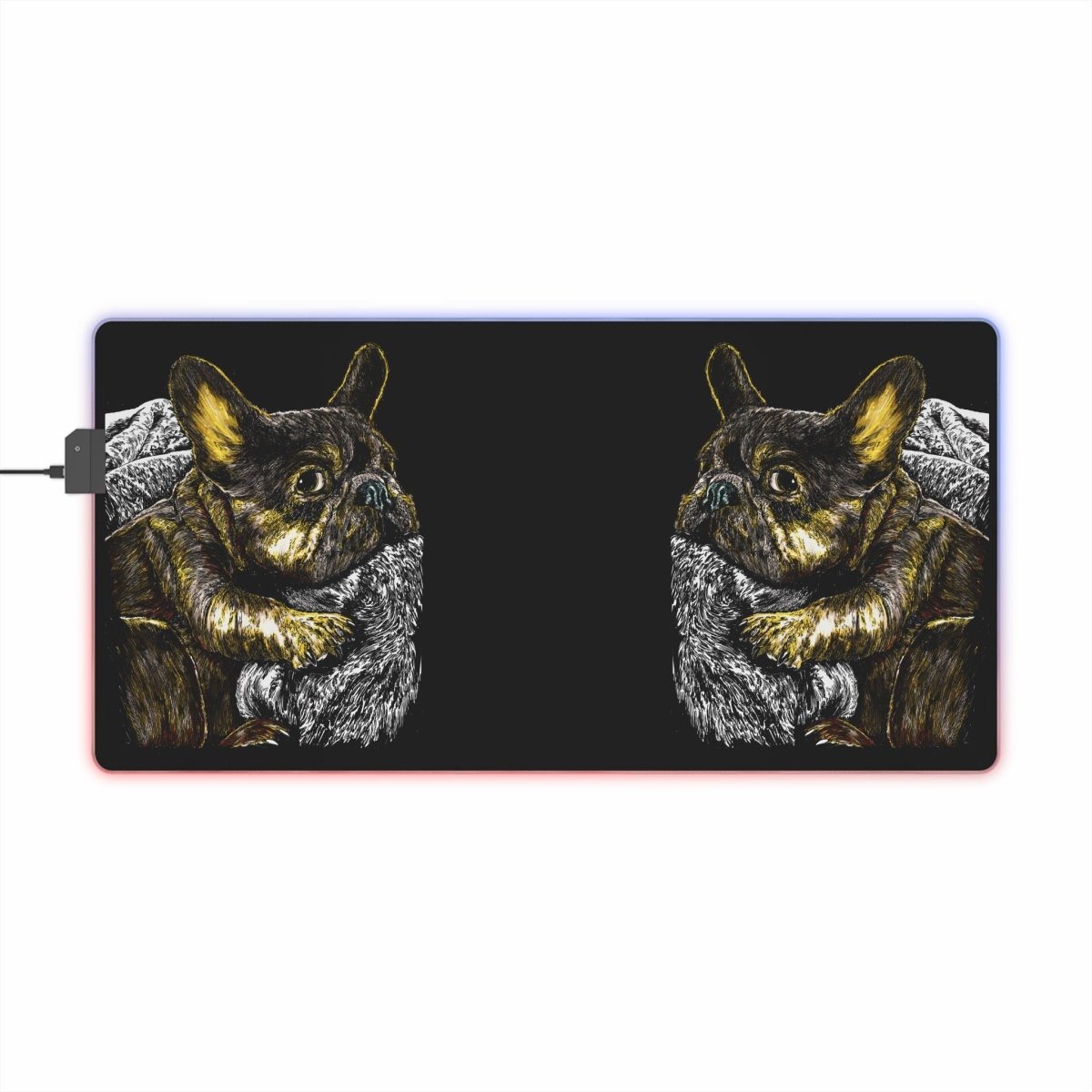 LED Gaming Mouse Pad with Artistic French Bulldog Design - Curran Artworks