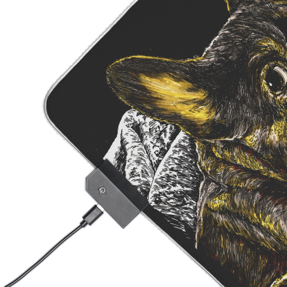 LED Gaming Mouse Pad with Artistic French Bulldog Design - Curran Artworks