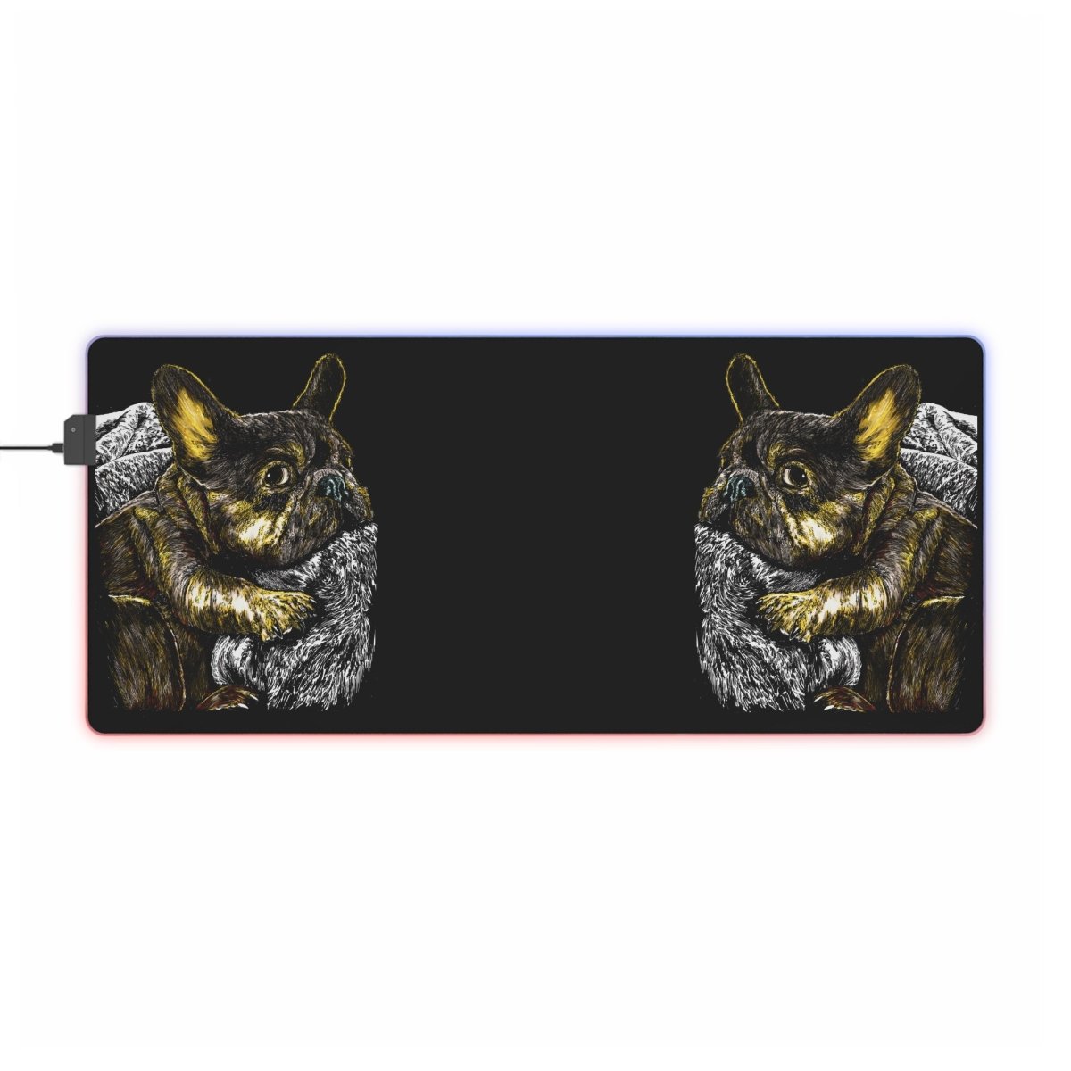 LED Gaming Mouse Pad with Artistic French Bulldog Design - Curran Artworks
