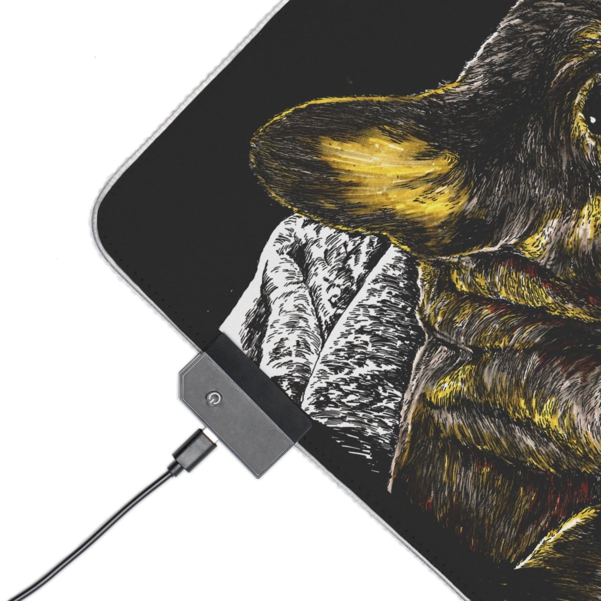 LED Gaming Mouse Pad with Artistic French Bulldog Design - Curran Artworks
