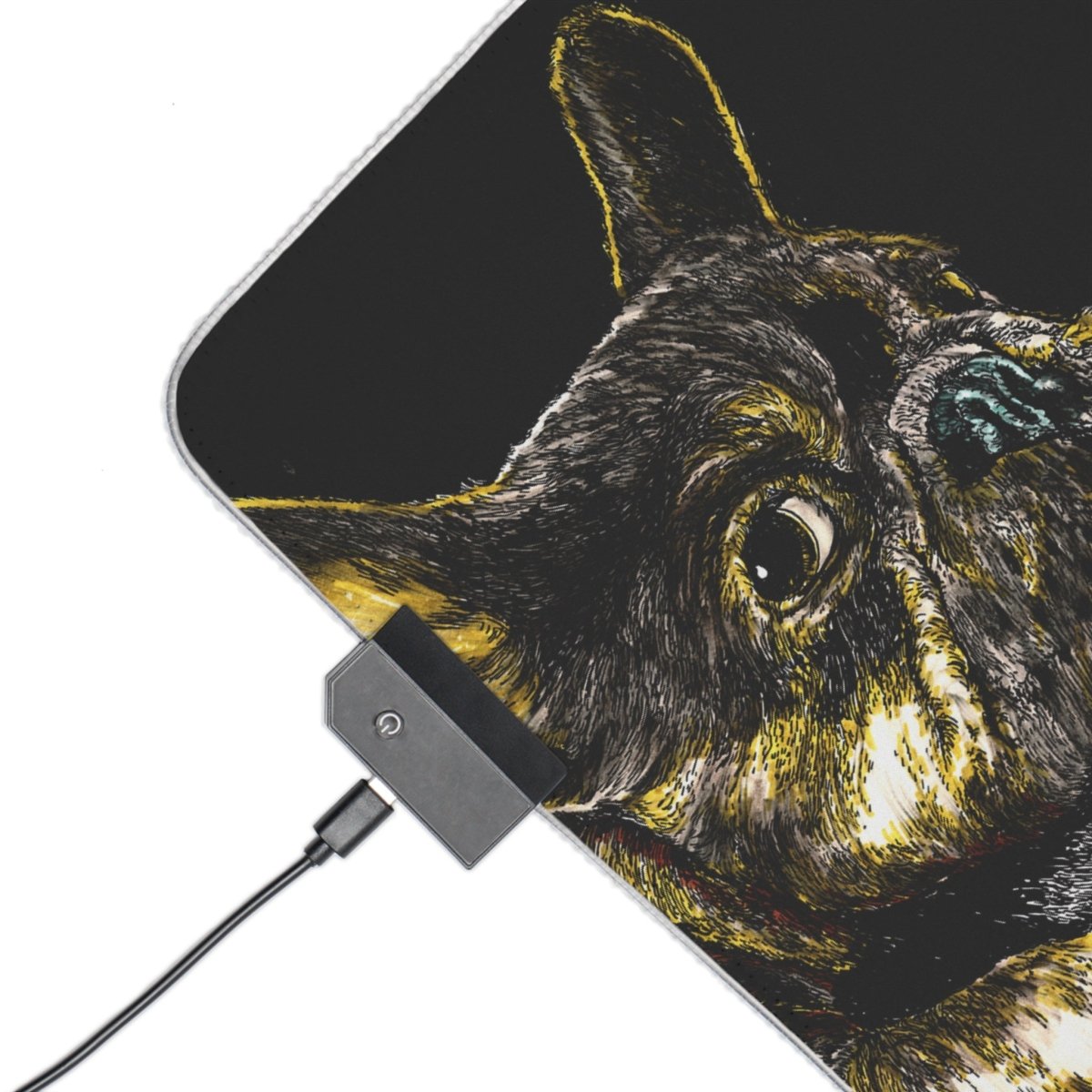 LED Gaming Mouse Pad with Artistic French Bulldog Design - Curran Artworks