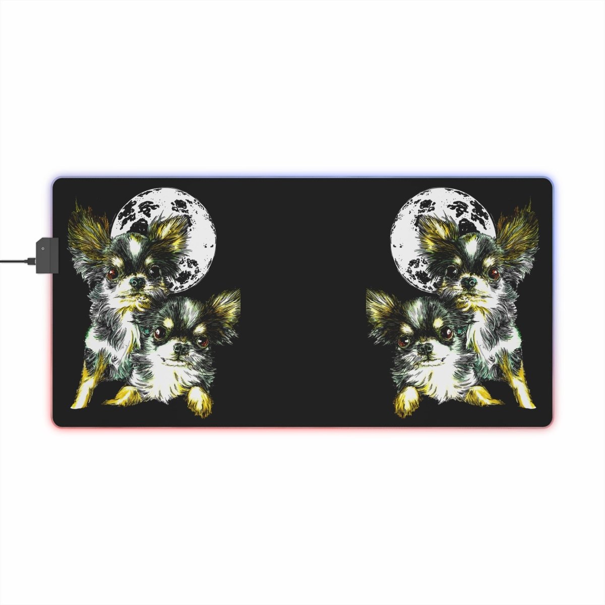 LED Gaming Mouse Pad with Chihuahua Design - Perfect for Gamers and Dog Lovers - Curran Artworks