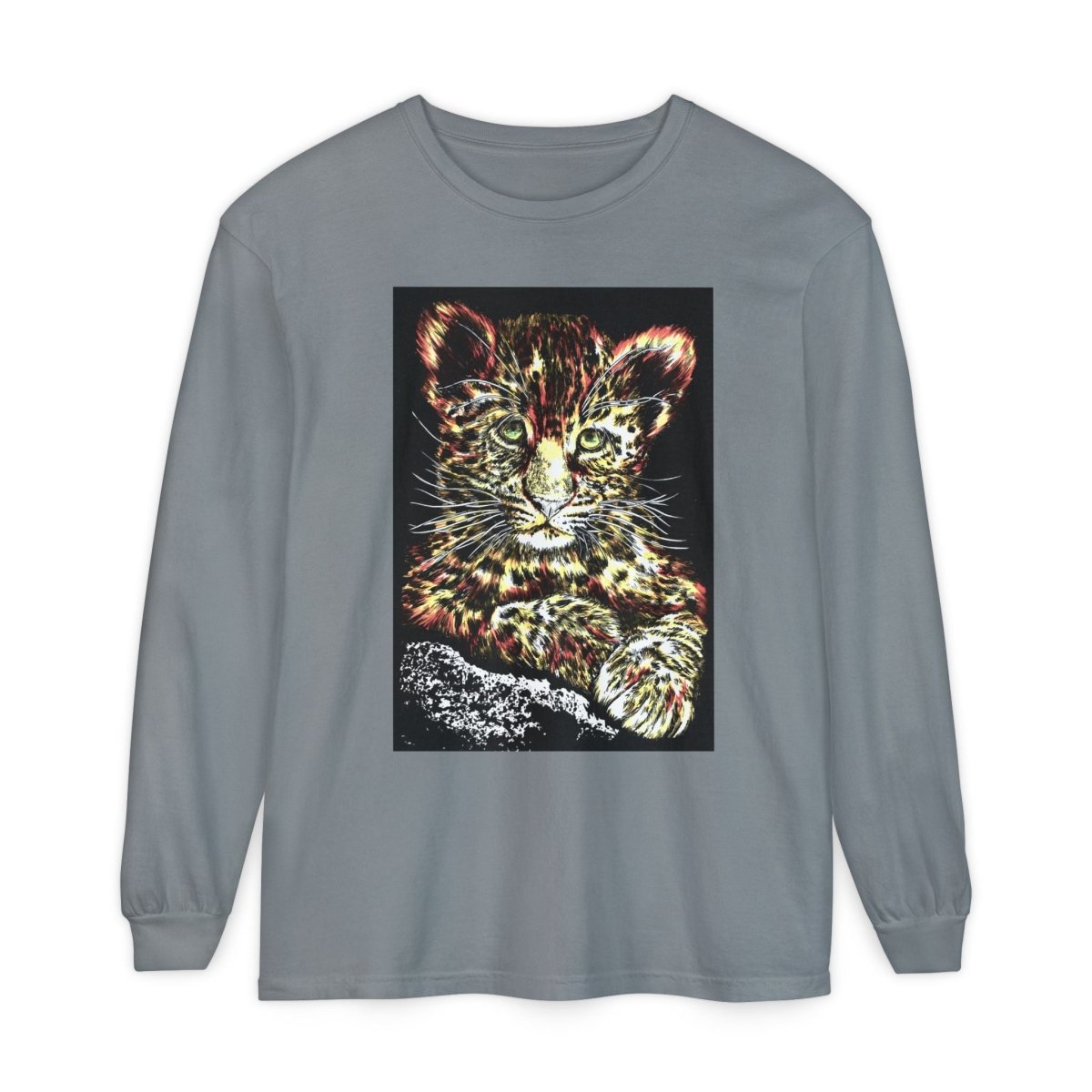 Leopard Cub Long Sleeve T-Shirt - Nature Lover's Gift - Curran Artworks