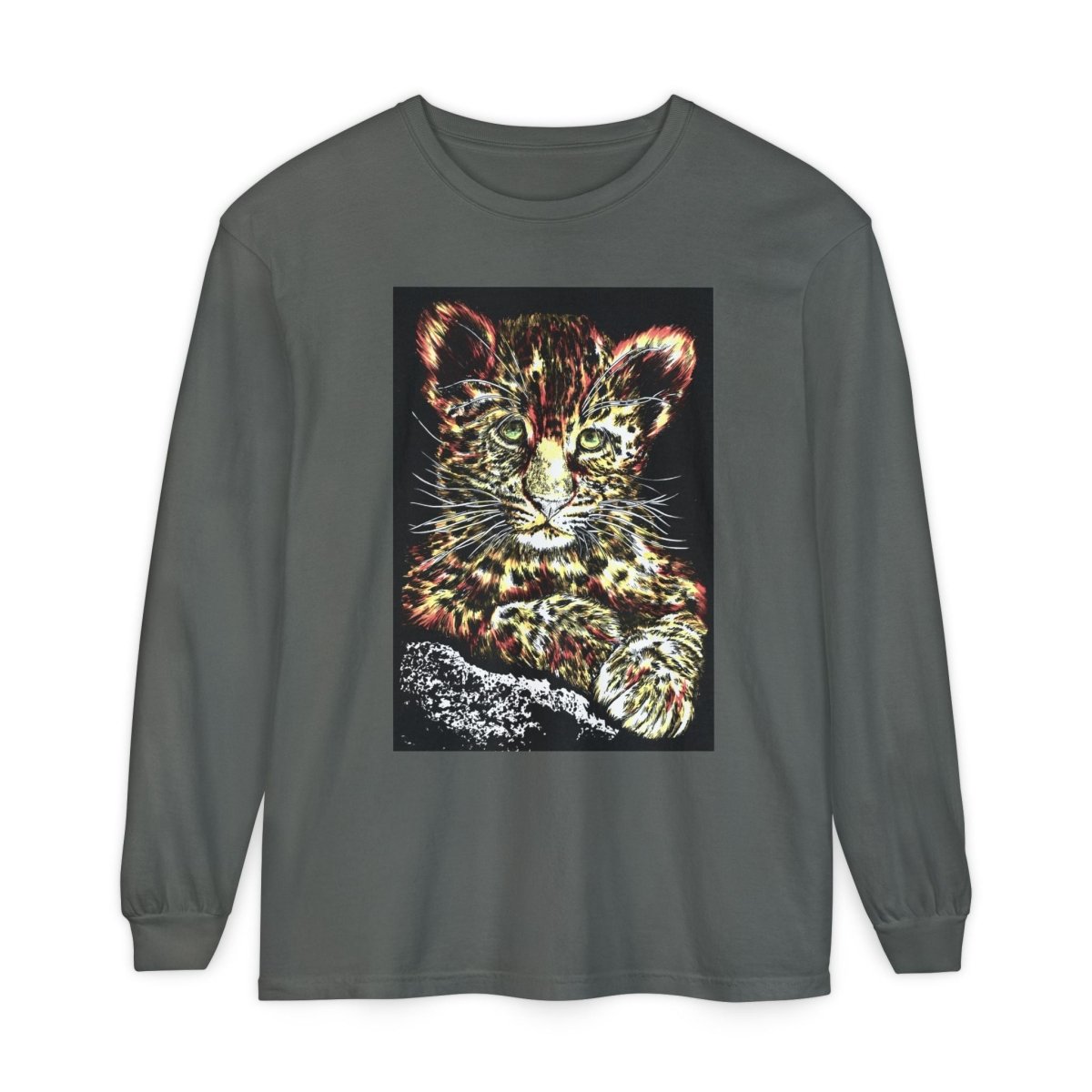 Leopard Cub Long Sleeve T-Shirt - Nature Lover's Gift - Curran Artworks