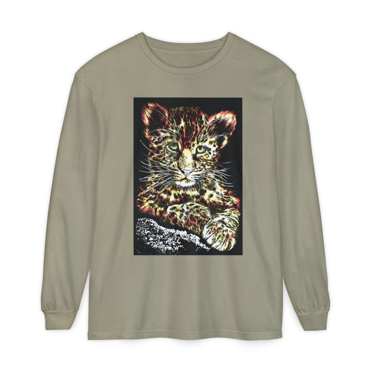 Leopard Cub Long Sleeve T-Shirt - Nature Lover's Gift - Curran Artworks
