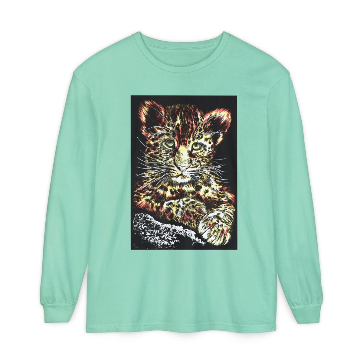 Leopard Cub Long Sleeve T-Shirt - Nature Lover's Gift - Curran Artworks