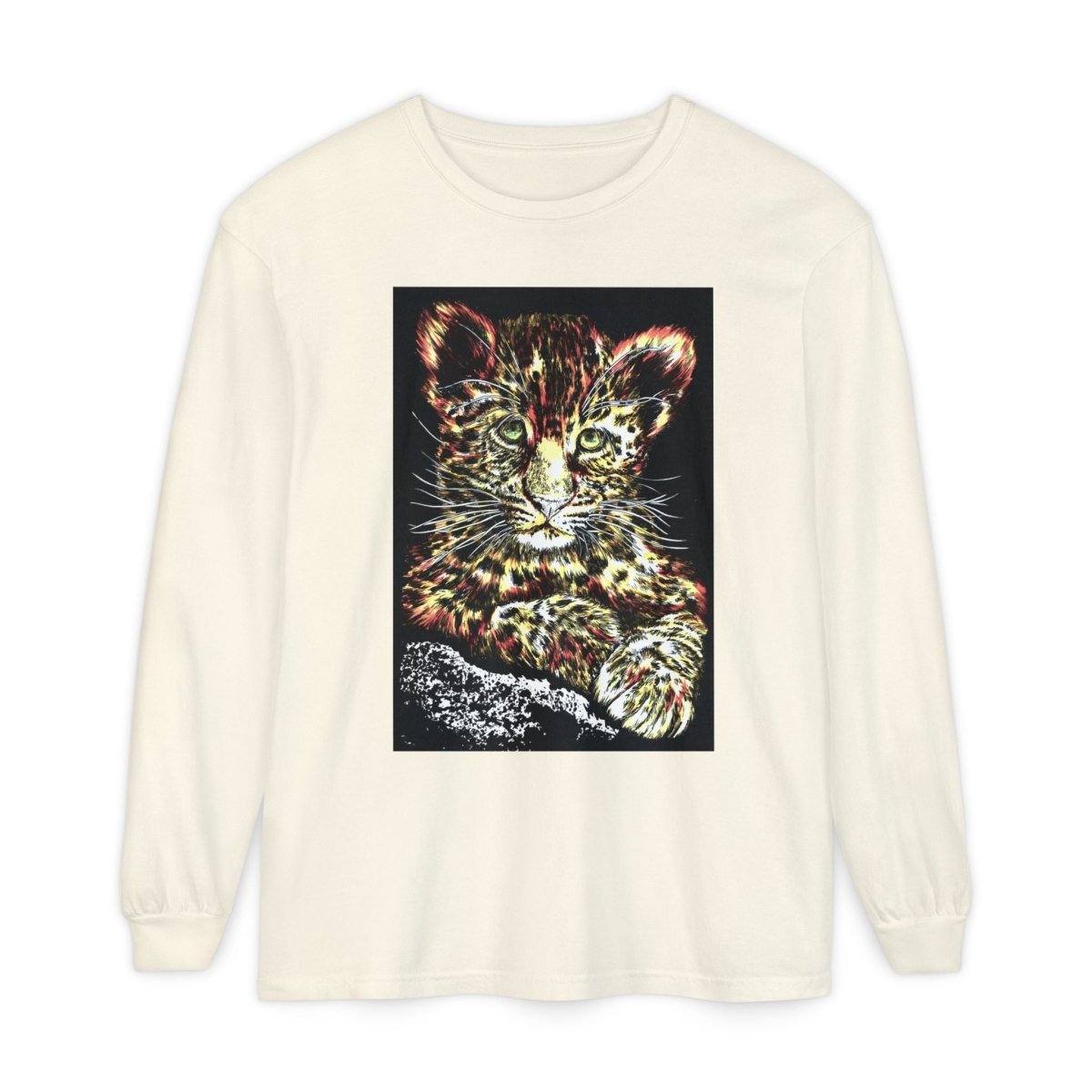 Leopard Cub Long Sleeve T-Shirt - Nature Lover's Gift - Curran Artworks