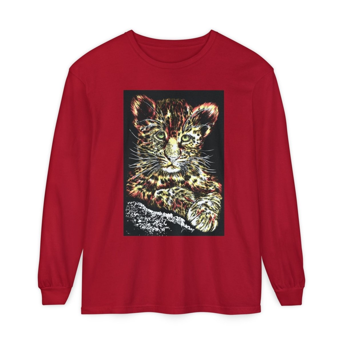 Leopard Cub Long Sleeve T-Shirt - Nature Lover's Gift - Curran Artworks