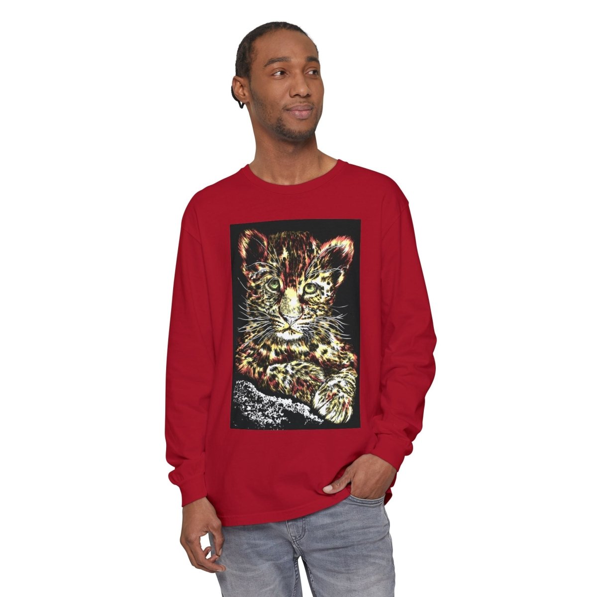 Leopard Cub Long Sleeve T-Shirt - Nature Lover's Gift - Curran Artworks