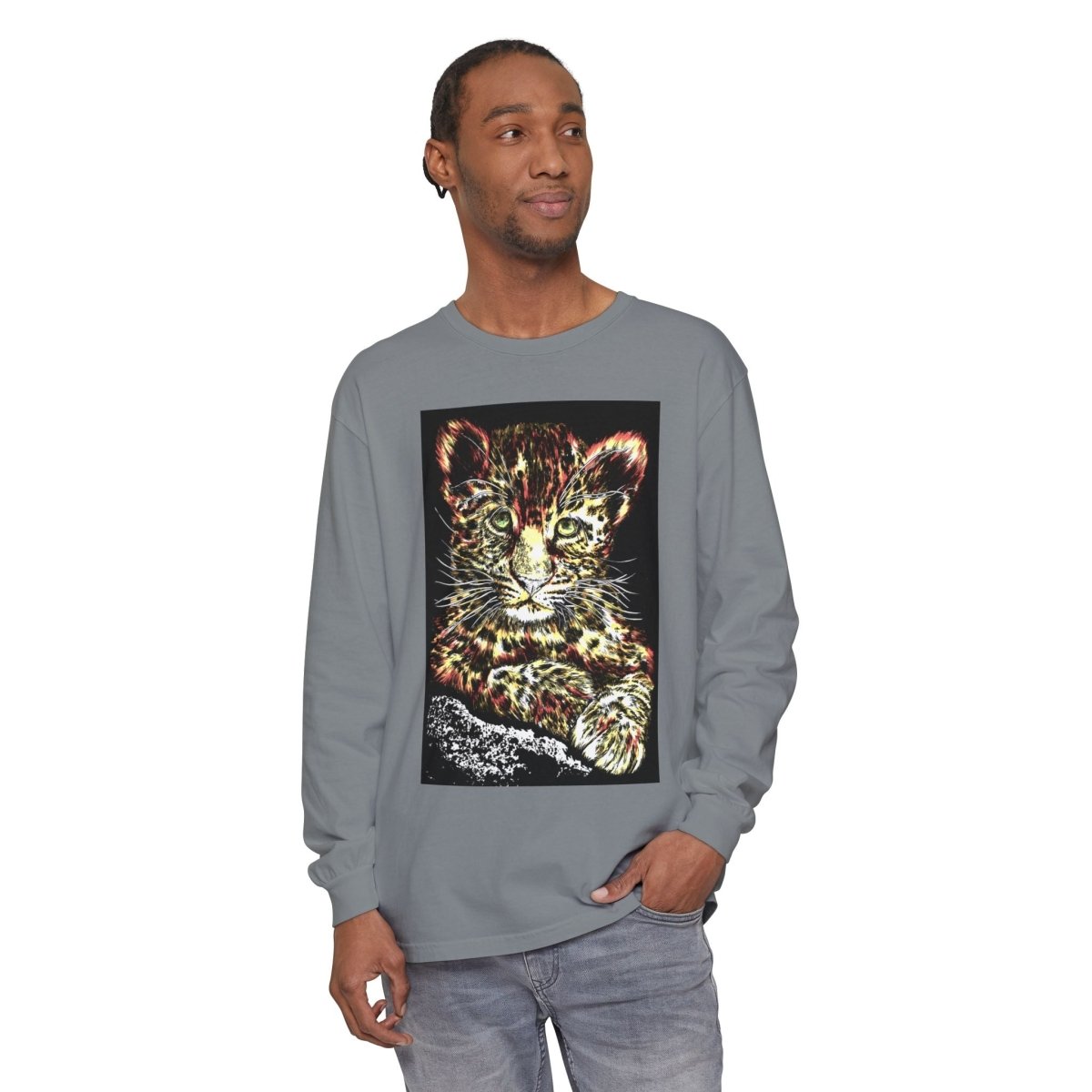 Leopard Cub Long Sleeve T-Shirt - Nature Lover's Gift - Curran Artworks