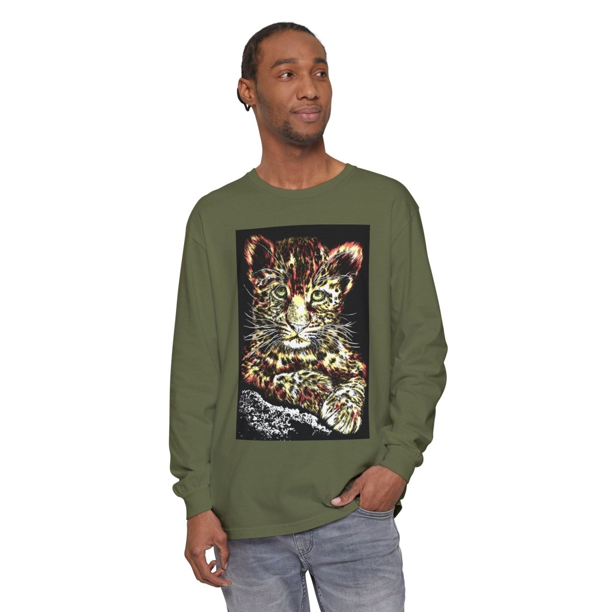 Leopard Cub Long Sleeve T-Shirt - Nature Lover's Gift - Curran Artworks