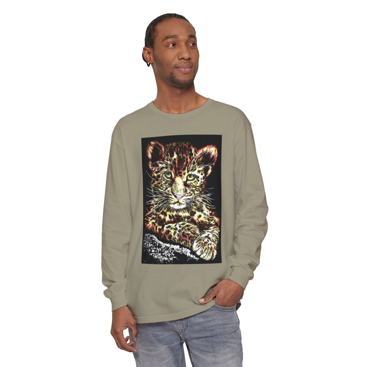 Leopard Cub Long Sleeve T-Shirt - Nature Lover's Gift - Curran Artworks