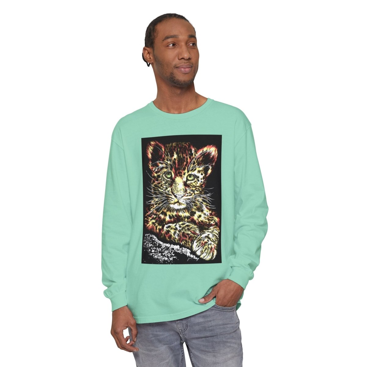 Leopard Cub Long Sleeve T-Shirt - Nature Lover's Gift - Curran Artworks