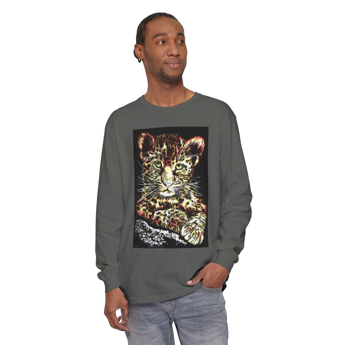 Leopard Cub Long Sleeve T-Shirt - Nature Lover's Gift - Curran Artworks