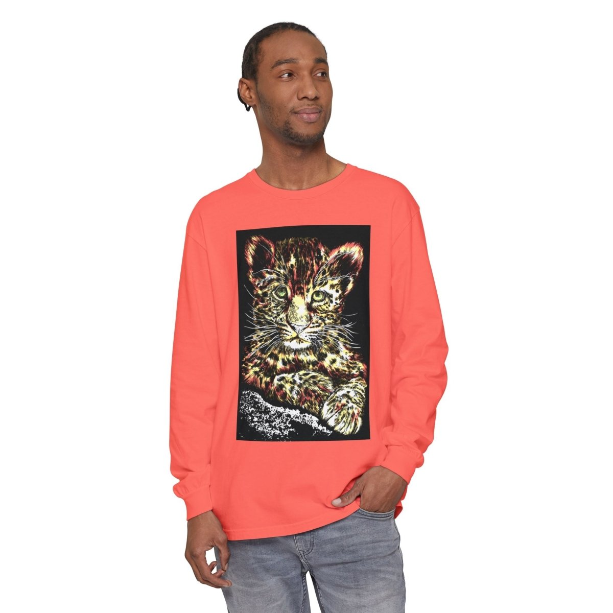 Leopard Cub Long Sleeve T-Shirt - Nature Lover's Gift - Curran Artworks