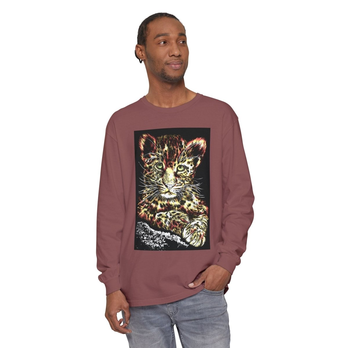 Leopard Cub Long Sleeve T-Shirt - Nature Lover's Gift - Curran Artworks