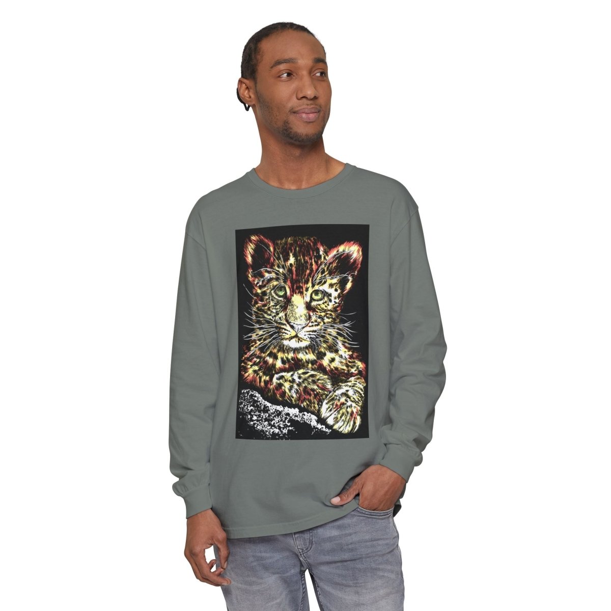 Leopard Cub Long Sleeve T-Shirt - Nature Lover's Gift - Curran Artworks