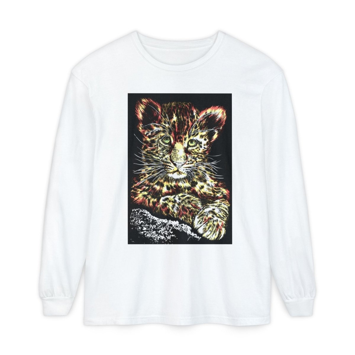 Leopard Cub Long Sleeve T-Shirt - Nature Lover's Gift - Curran Artworks