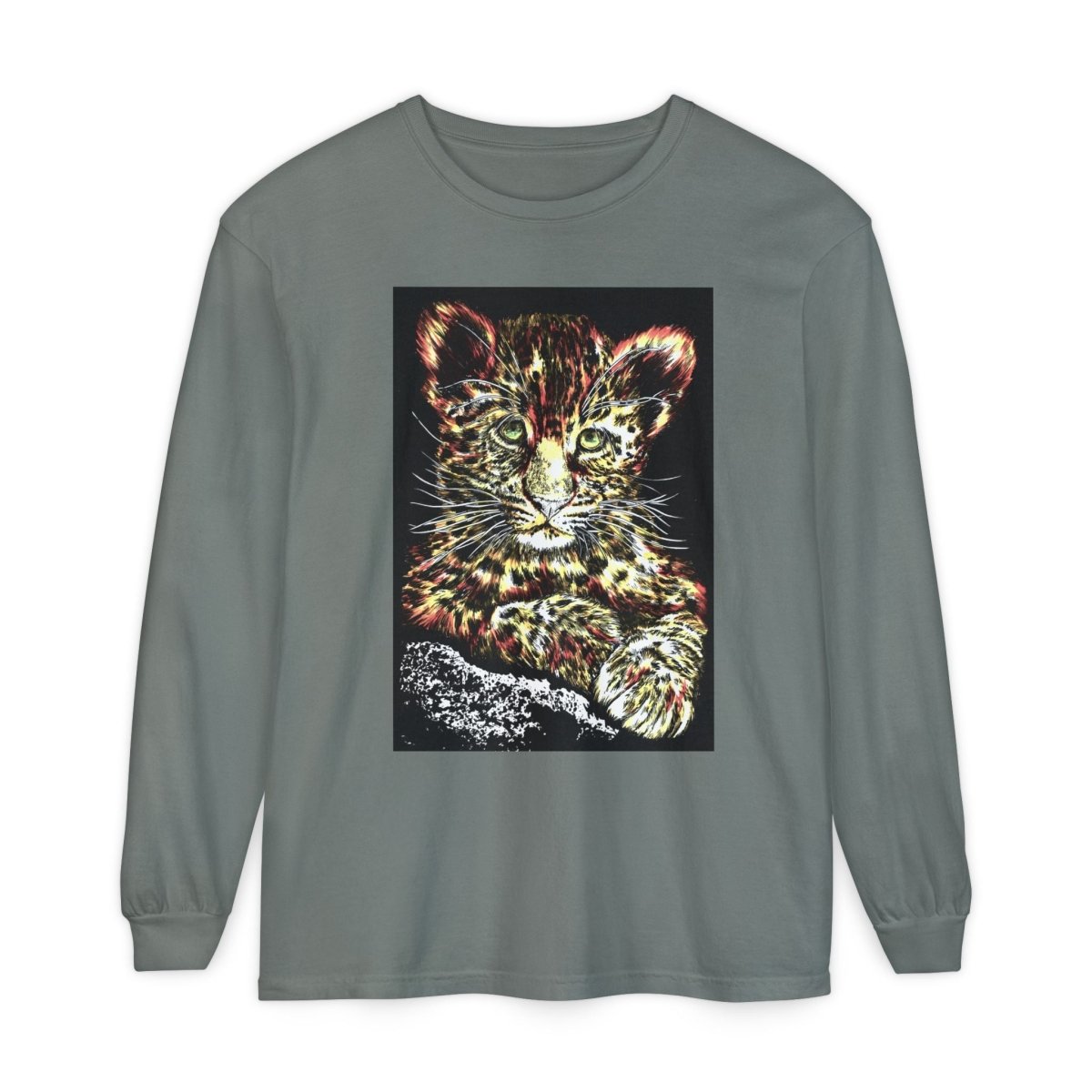 Leopard Cub Long Sleeve T-Shirt - Nature Lover's Gift - Curran Artworks