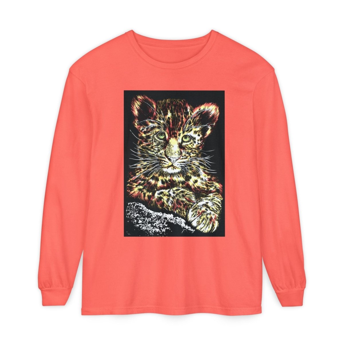 Leopard Cub Long Sleeve T-Shirt - Nature Lover's Gift - Curran Artworks