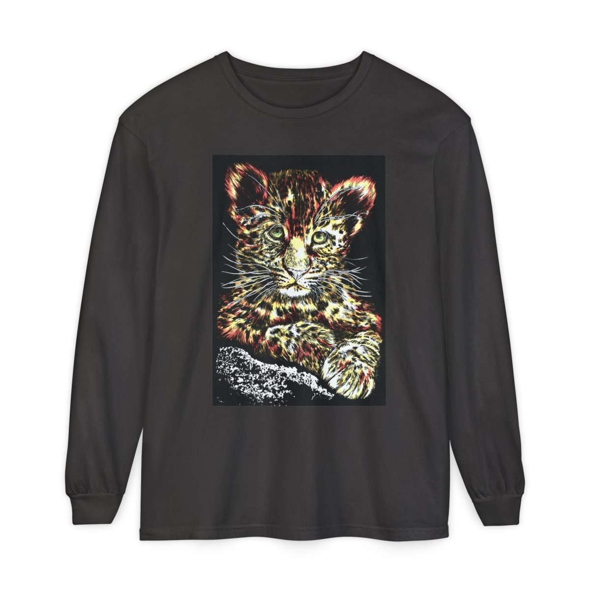 Leopard Cub Long Sleeve T-Shirt - Nature Lover's Gift - Curran Artworks