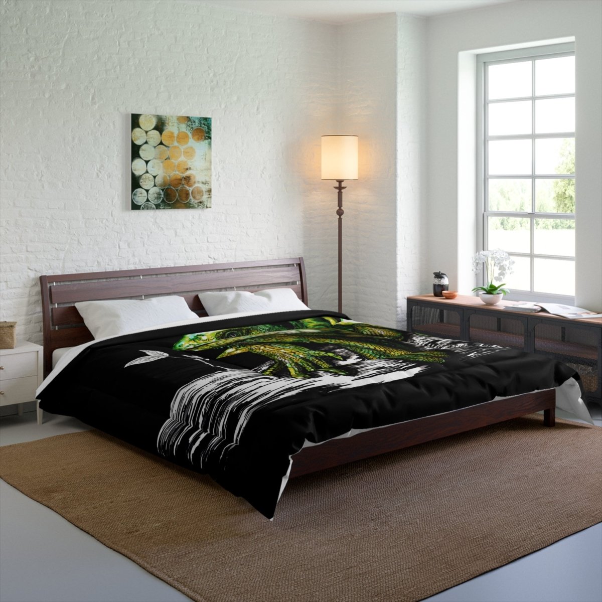 Lizard - Inspired Comforter - Cozy Home Decor for Nature Lovers - Curran Artworks