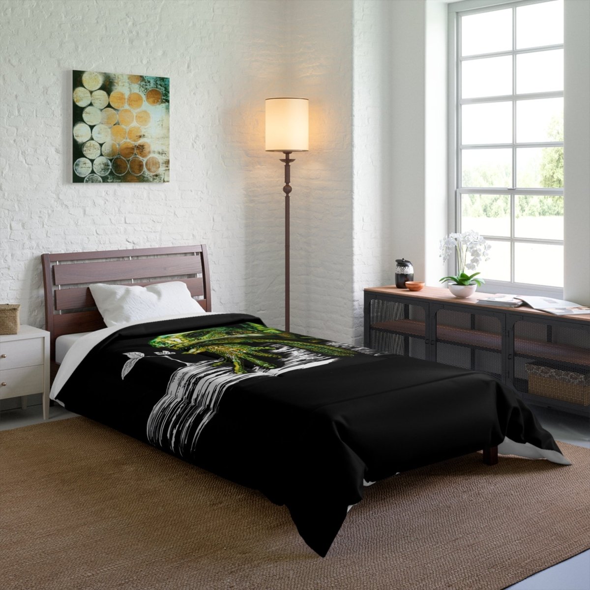 Lizard - Inspired Comforter - Cozy Home Decor for Nature Lovers - Curran Artworks