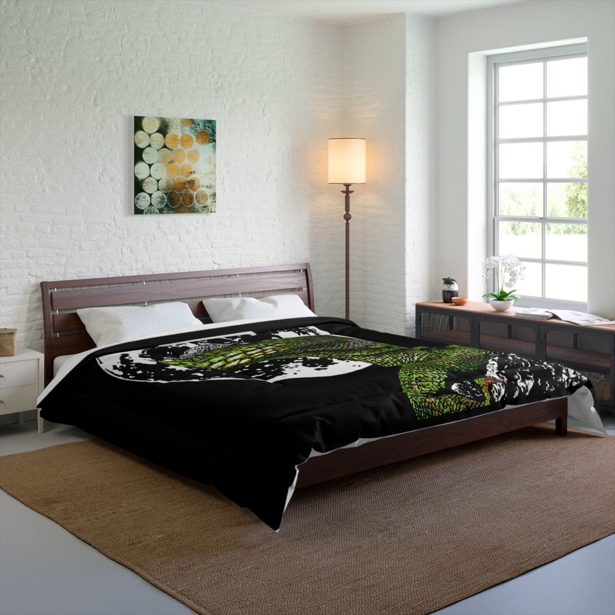 Lizard Moon Comforter - Cozy Bedding for Nature Lovers - Curran Artworks