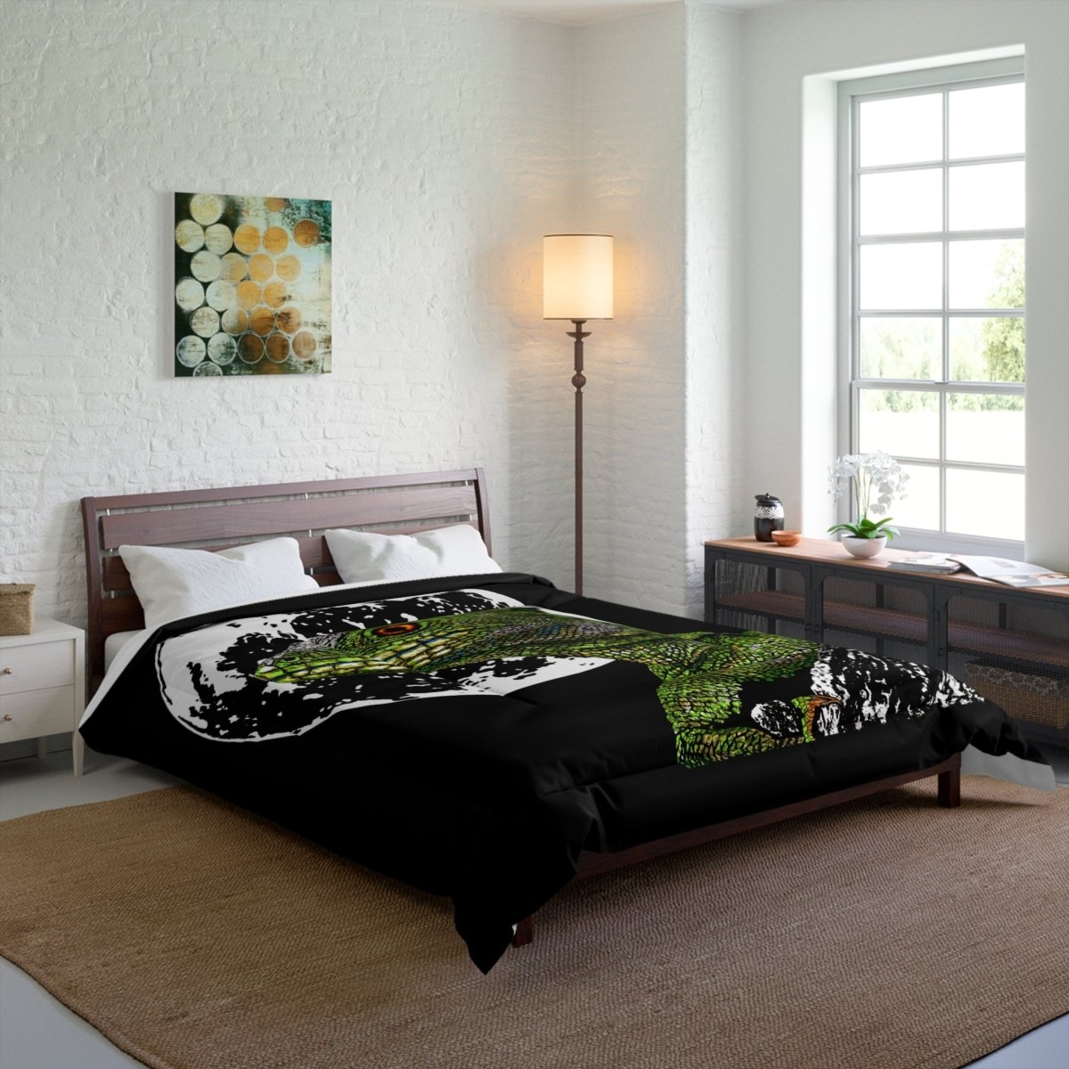 Lizard Moon Comforter - Cozy Bedding for Nature Lovers - Curran Artworks