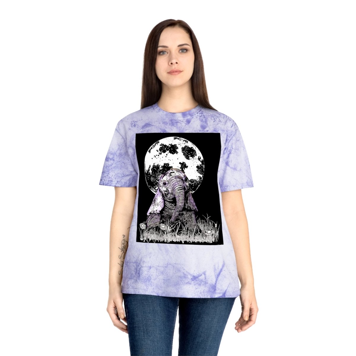Majestic Baby Elephant Unisex Color Blast T-Shirt - Art for Nature Lovers - Curran Artworks