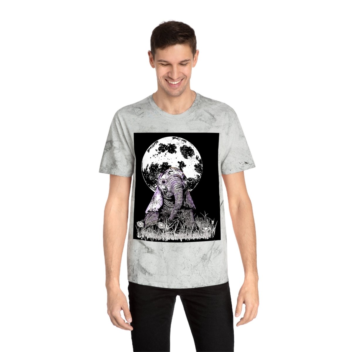 Majestic Baby Elephant Unisex Color Blast T-Shirt - Art for Nature Lovers - Curran Artworks