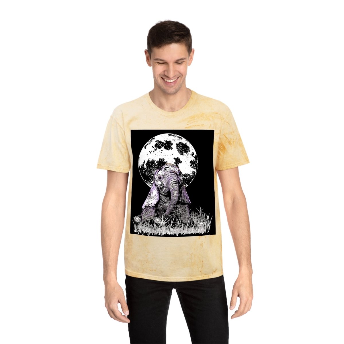 Majestic Baby Elephant Unisex Color Blast T-Shirt - Art for Nature Lovers - Curran Artworks