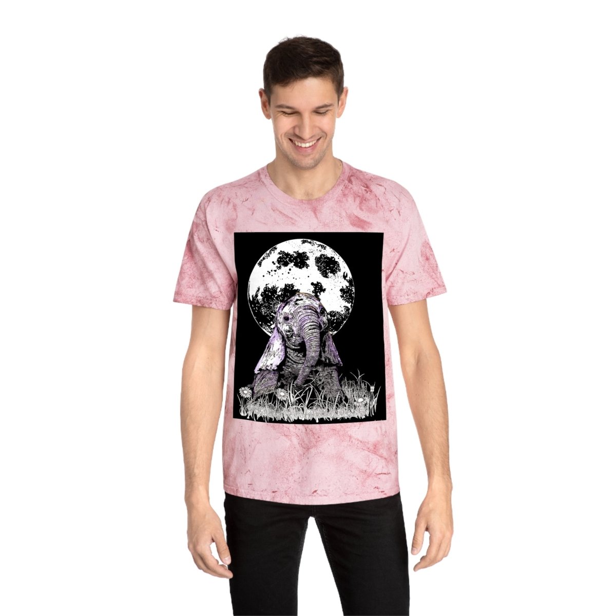 Majestic Baby Elephant Unisex Color Blast T-Shirt - Art for Nature Lovers - Curran Artworks